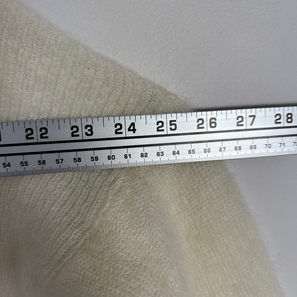 Sezane Gaspard Kid Mohair Alpaca Reversible Knit Sweater Ecru Cream Size Large - Picture 12 of 16